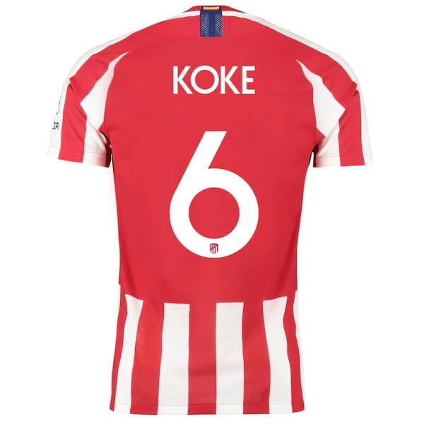 Thailand Trikot Atletico Madrid NO.6 Koke Heim 2019-20 Rote Fussballtrikots Günstig